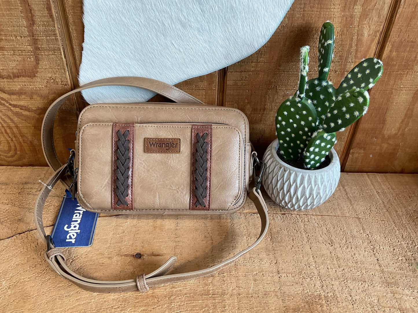 Wrangler Crossbody Purse with Wallet Compartment WG2207-30031 Purse Khaki Montana West