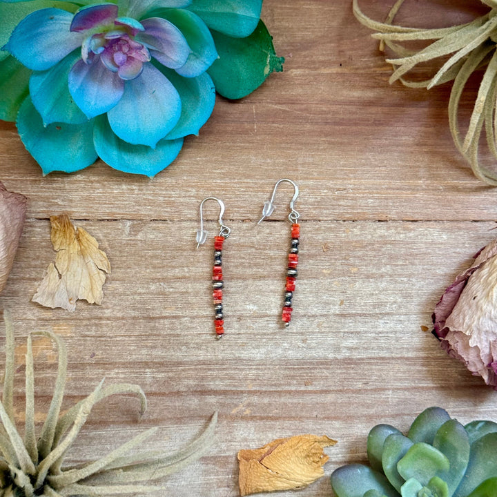 Red Spiny Oyster Cube Dangle Earrings Earrings Shopify Collective The Bijoux FAB Jewelry The Bijoux FAB Jewelry