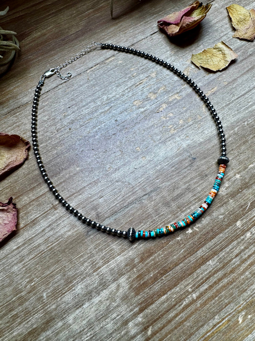 Sterling Silver Pearl Choker with Extra Turquoise & Spiny Oyster Choker Shopify Collective The Bijoux FAB Jewelry The Bijoux FAB Jewelry