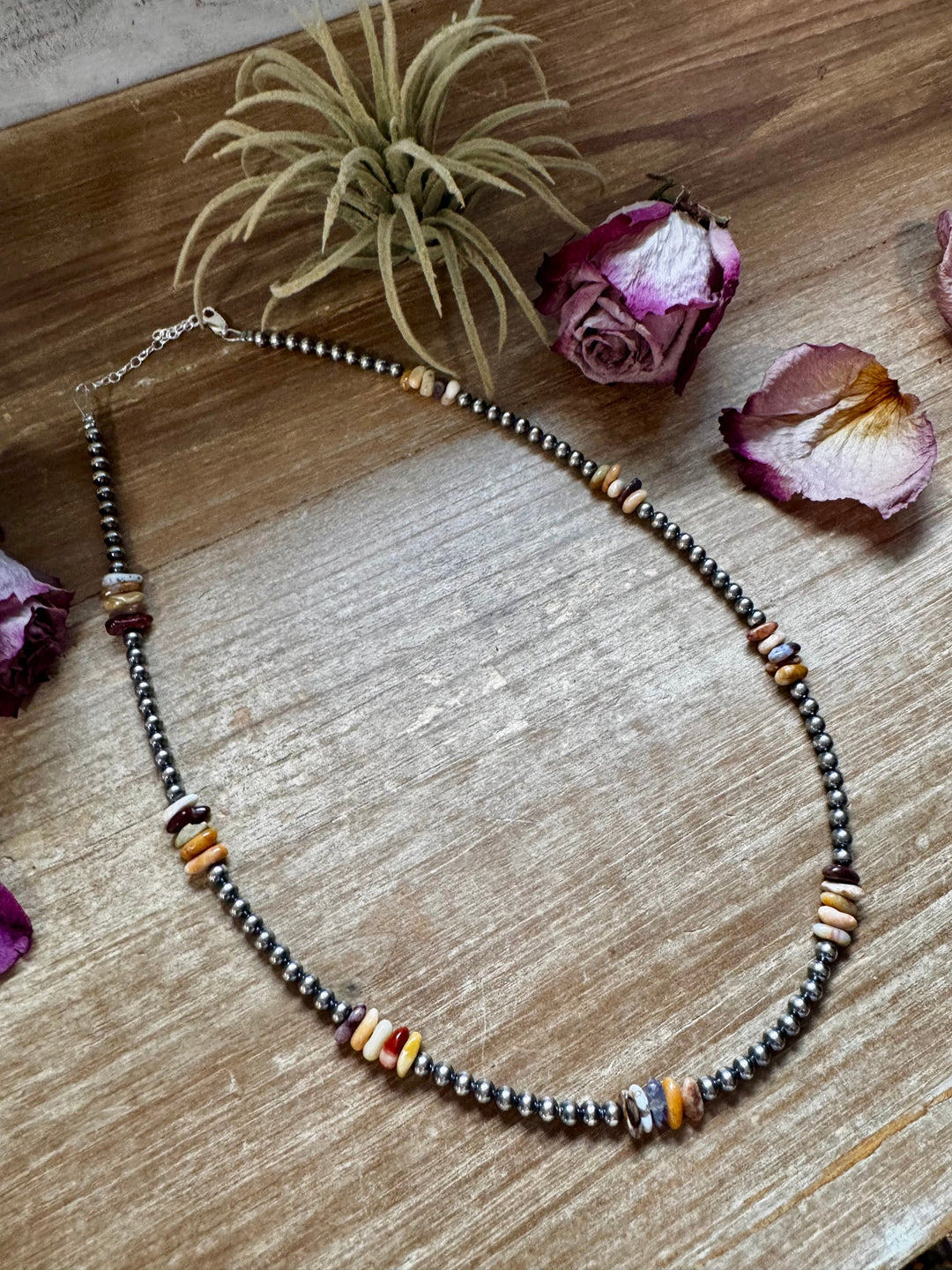 Nevada Opal Nugget Necklace – Sterling Silver Pearls – Handmade by The Bijoux FAB – 19" Necklaces Shopify Collective The Bijoux FAB Jewelry The Bijoux FAB Jewelry