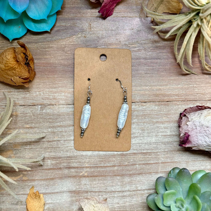 Mother of Pearl & Sterling Silver Dangle Earrings Earrings Shopify Collective The Bijoux FAB Jewelry The Bijoux FAB Jewelry
