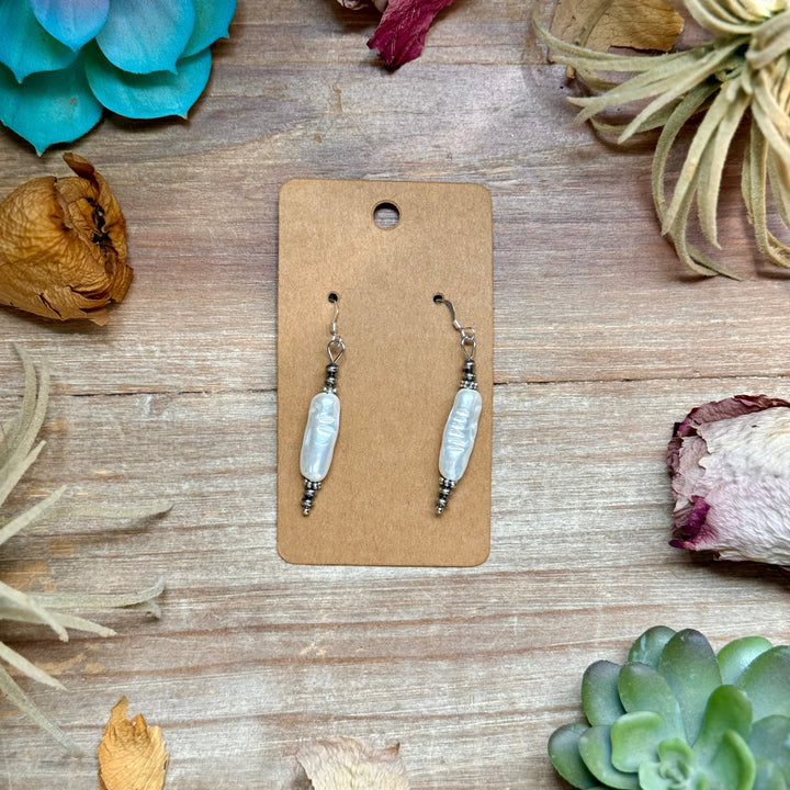 Mother of Pearl & Sterling Silver Dangle Earrings Earrings Shopify Collective The Bijoux FAB Jewelry The Bijoux FAB Jewelry