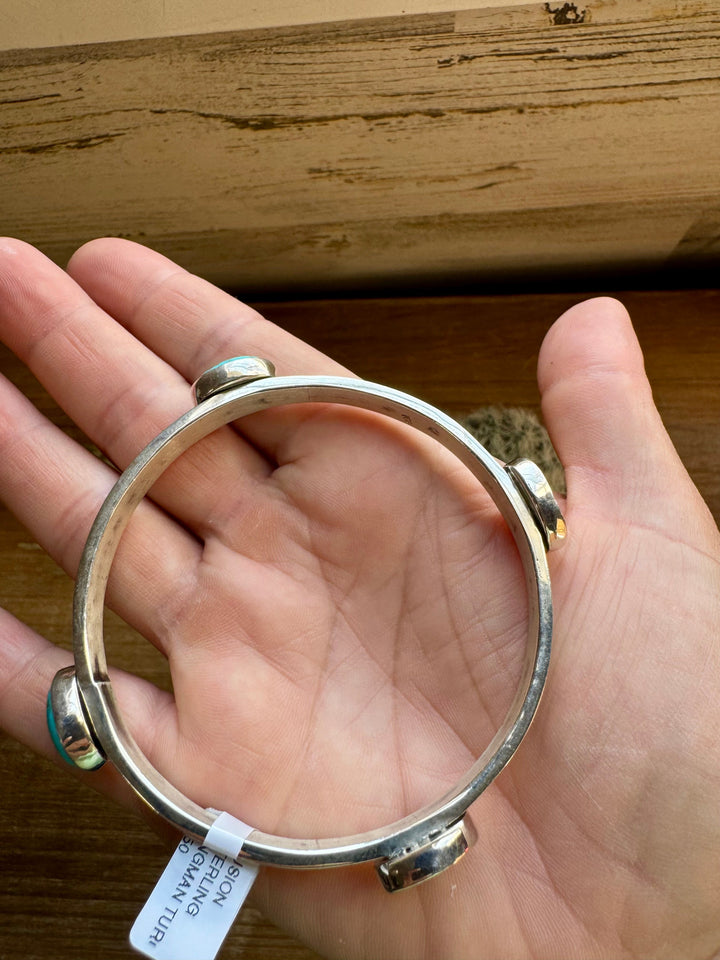 Sterling silver bangle Bracelet with kingman turquoise Bracelets Shopify Collective The Bijoux FAB Jewelry The Bijoux FAB Jewelry