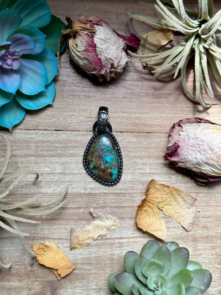 MJ Freeform Turquoise Pendant – Sterling Silver Pendant Shopify Collective The Bijoux FAB Jewelry The Bijoux FAB Jewelry