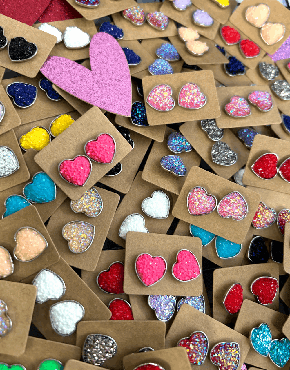 Valentines Heart Stud Earrings Kate Tuesday Jewelry