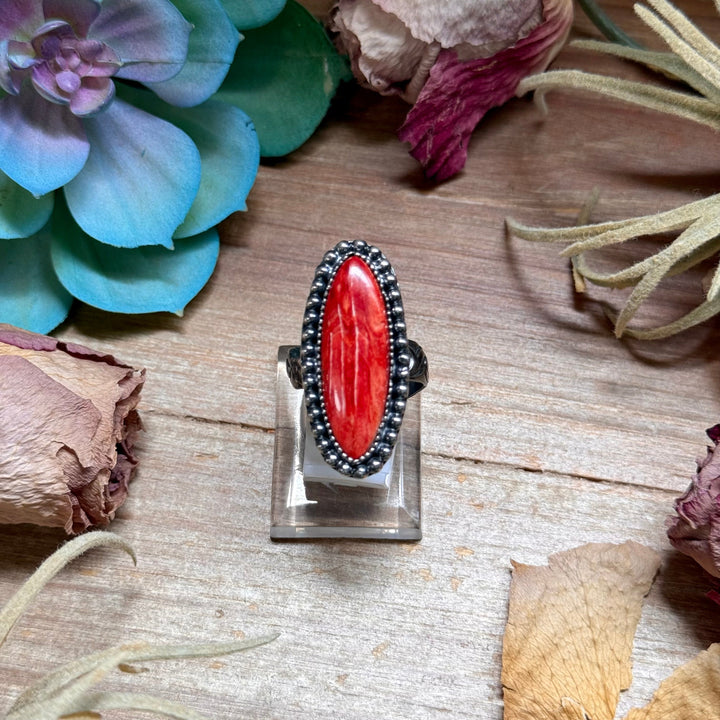 MJ Red Spiny Ring – Sterling Silver Ring Shopify Collective The Bijoux FAB Jewelry The Bijoux FAB Jewelry