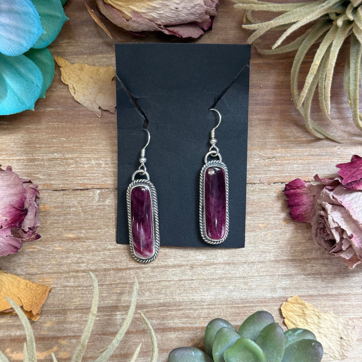 Sterling Silver Purple Spiny Oyster Dangle Earrings – Handmade by Artist Jason Ogg Earrings Shopify Collective The Bijoux FAB Jewelry The Bijoux FAB Jewelry