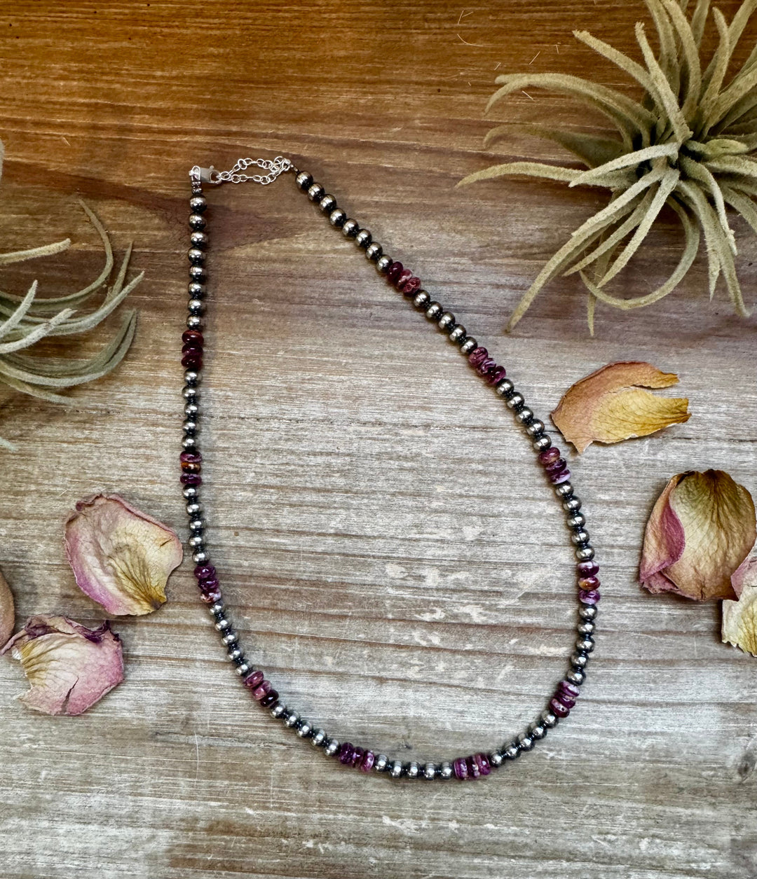 18-Inch Sterling Silver Pearl Necklace with Deep Purple Spiny Oyster – (5mm) Necklaces Shopify Collective The Bijoux FAB Jewelry The Bijoux FAB Jewelry
