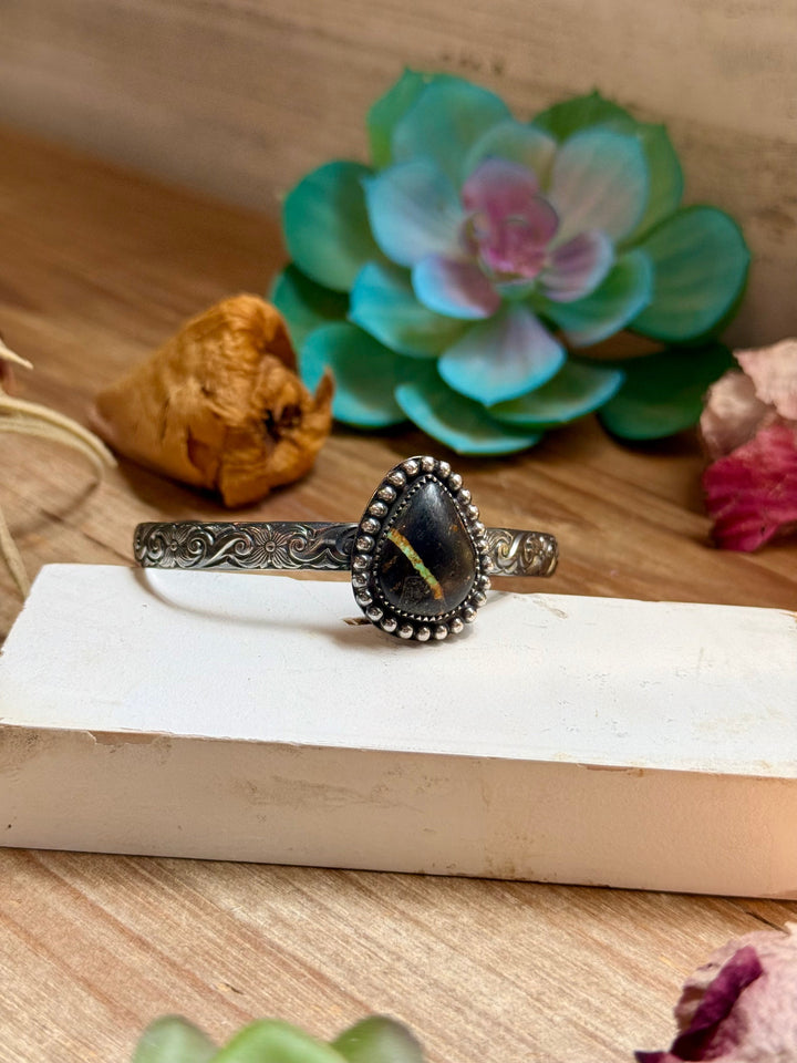 MJ Black Jack Turquoise Sterling Silver Cuff cuff Shopify Collective The Bijoux FAB Jewelry The Bijoux FAB Jewelry