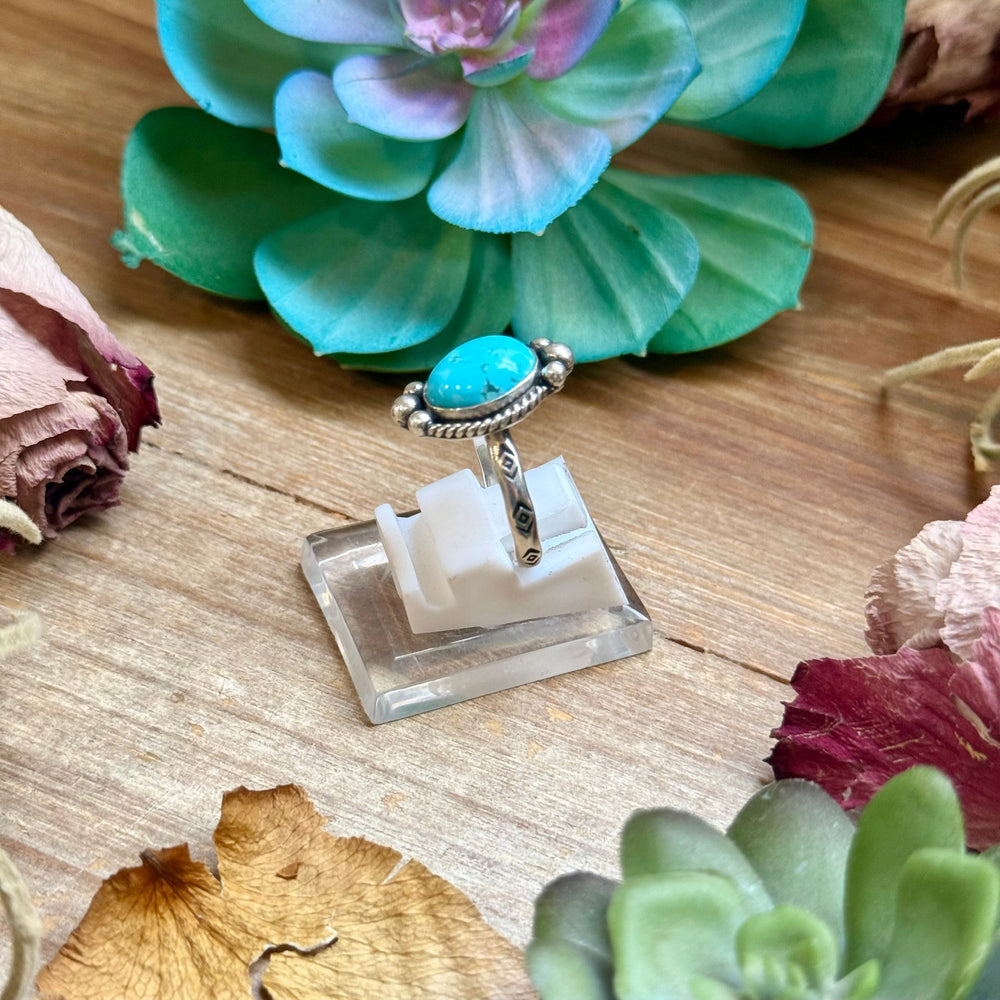 140 - Sterling Silver Kingman Turquoise Medicine Man Eye Stamped Stacking Ring by Jason Ogg ring Shopify Collective The Bijoux FAB Jewelry The Bijoux FAB Jewelry