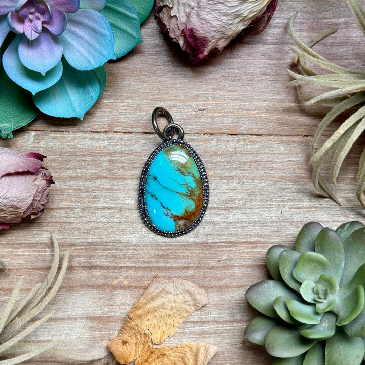 MJ Oval Turquoise Pendant – Sterling Silver pendant Shopify Collective The Bijoux FAB Jewelry The Bijoux FAB Jewelry