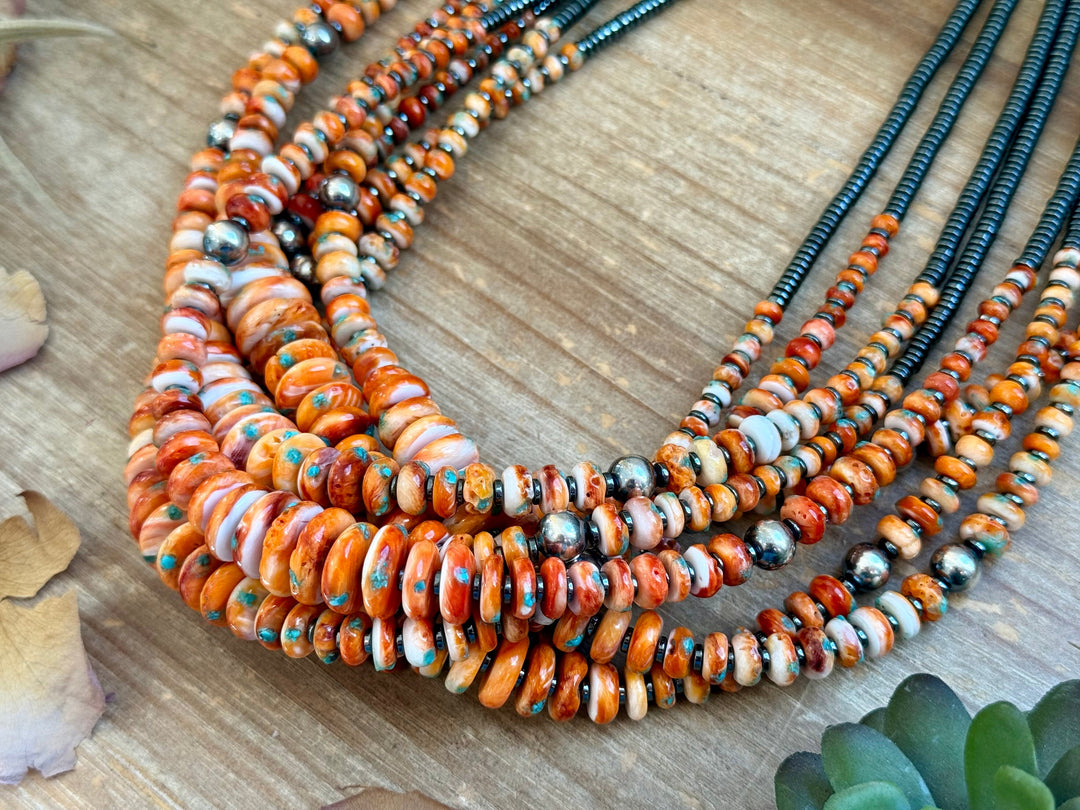 22” Orange & Turquoise Graduated Necklace Necklaces Shopify Collective The Bijoux FAB Jewelry The Bijoux FAB Jewelry