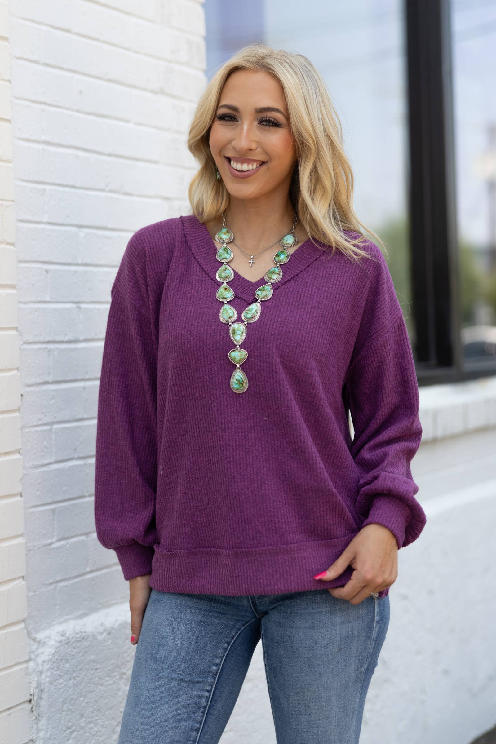 V Neck Tunic Top MHS44 Andrée by Unit