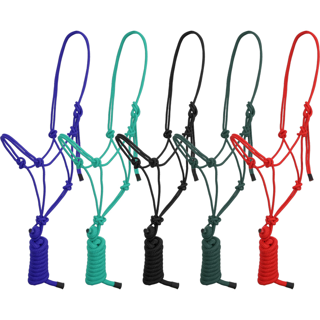 Showman Assorted Cowboy Knot Halter with 8 Ft Lead 4581
