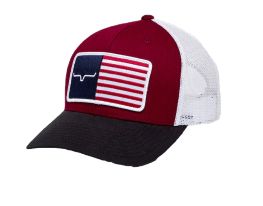 Kimes Ranch® Unisex American Trucker Burgundy Hat caps kimes Kimes