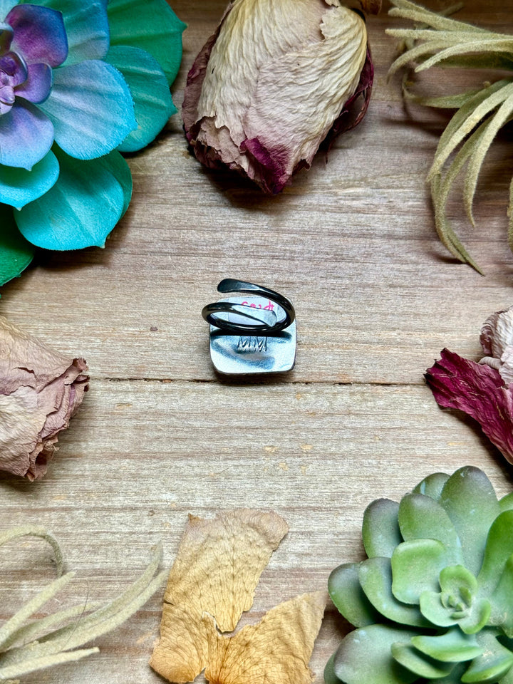 MJ Purple Spiny Oyster Sterling Silver Ring – Square Ring Shopify Collective The Bijoux FAB Jewelry The Bijoux FAB Jewelry