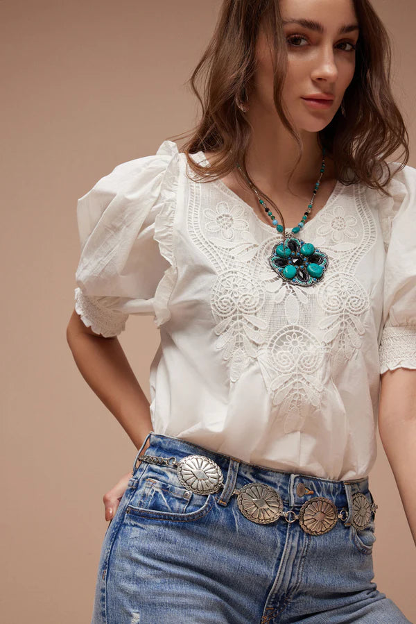 MYRA BOHERA ABIGAIL’S CHARM LACE TOP Shirts & Tops Myra