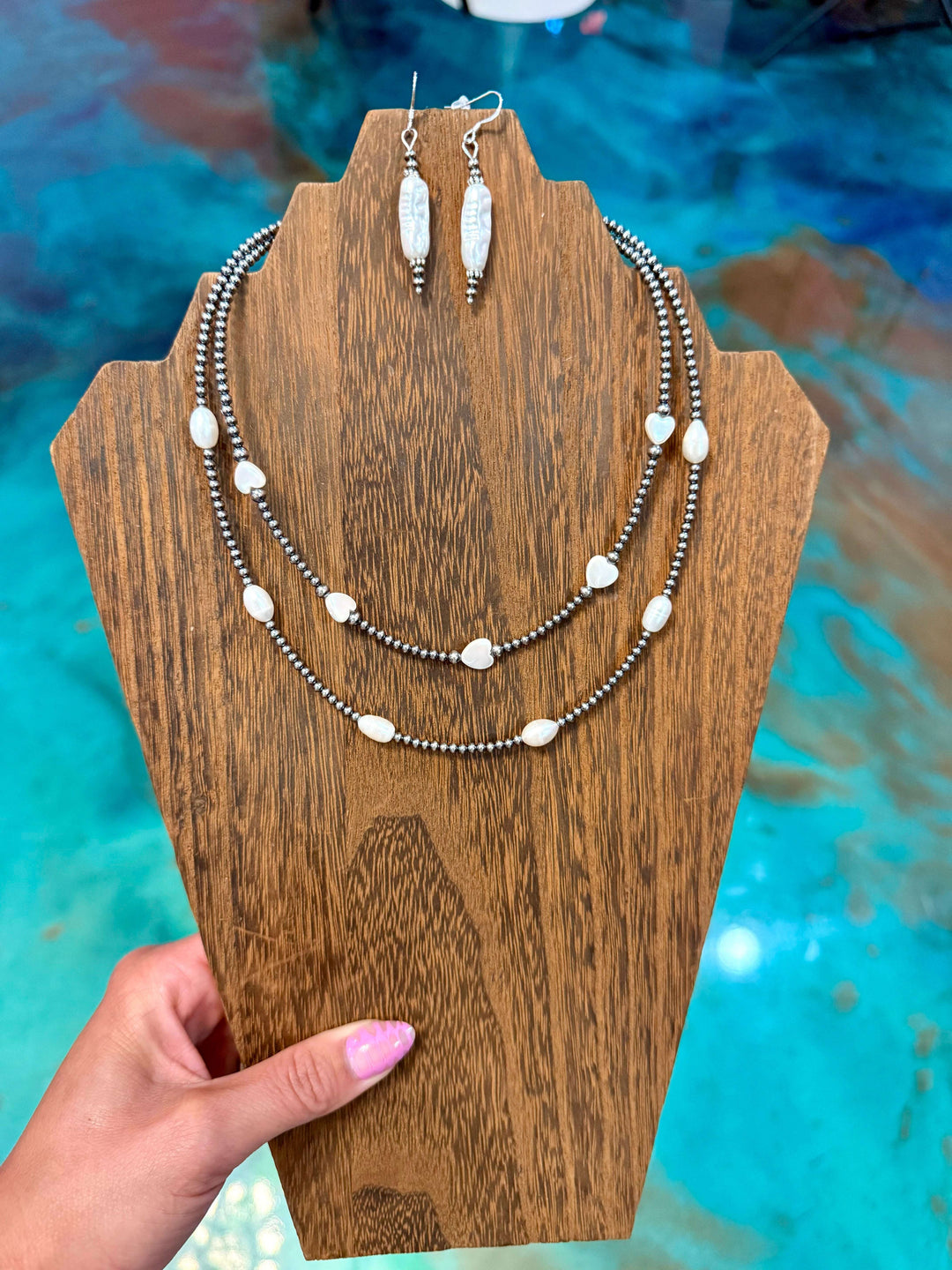 Freshwater Pearl Summer Stack (3-Piece Set + Earrings) set Shopify Collective The Bijoux FAB Jewelry The Bijoux FAB Jewelry