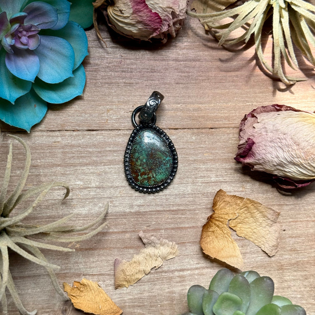 MJ Turquoise Pendant – Sterling Silver Pendant Shopify Collective The Bijoux FAB Jewelry The Bijoux FAB Jewelry