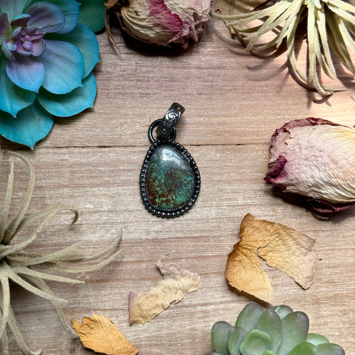 MJ Turquoise Pendant – Sterling Silver Pendant Shopify Collective The Bijoux FAB Jewelry The Bijoux FAB Jewelry