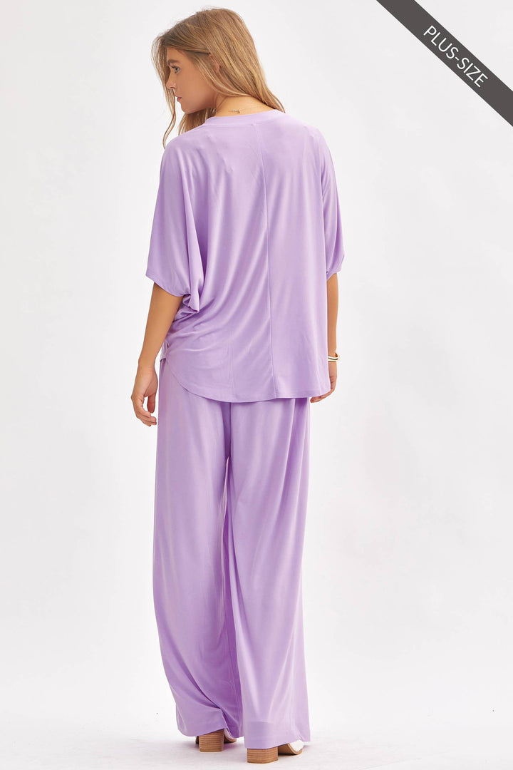Flowy Top + Wide Leg Set: Lilac Outfit Set 60% off Women's Dear Scarlett