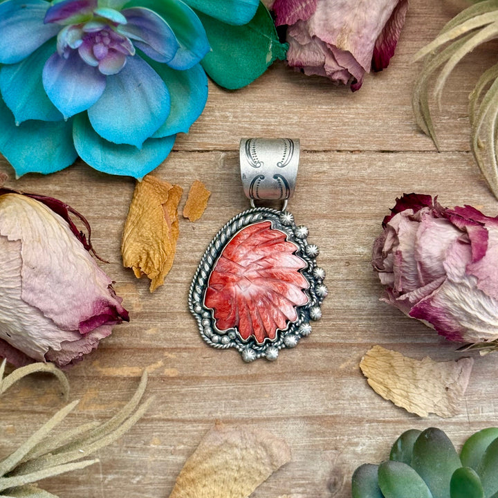 83 - Sterling Silver Red Spiny Oyster Chief Head Pendant by Shay Pfeiffer Pendant Shopify Collective The Bijoux FAB Jewelry The Bijoux FAB Jewelry