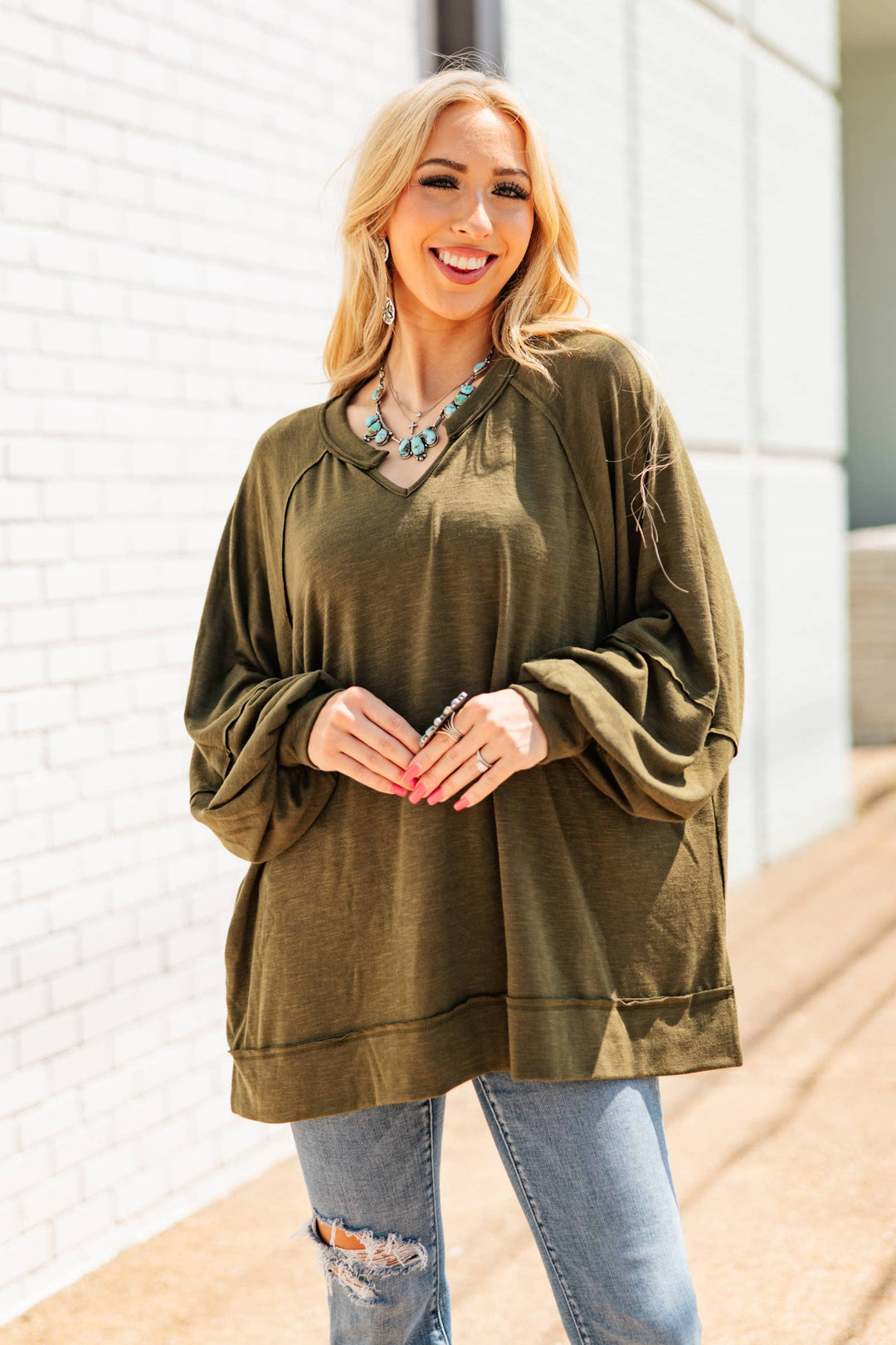 Flowy Split Neck Top Andrée by Unit