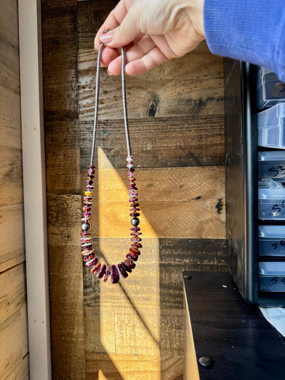 22 Inch graduated deep purple spiny and sterling silver pearls Necklaces Shopify Collective The Bijoux FAB Jewelry The Bijoux FAB Jewelry