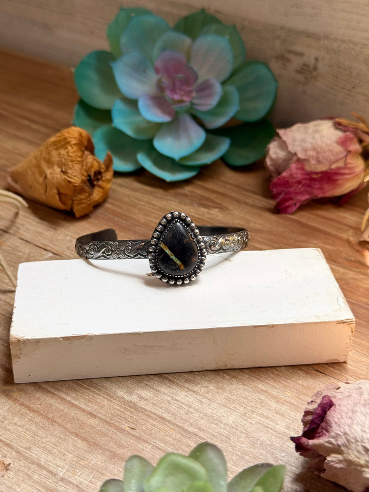 MJ Black Jack Turquoise Sterling Silver Cuff cuff Shopify Collective The Bijoux FAB Jewelry The Bijoux FAB Jewelry