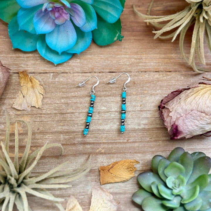 Turquoise Cube Dangle Earrings Earrings Shopify Collective The Bijoux FAB Jewelry The Bijoux FAB Jewelry