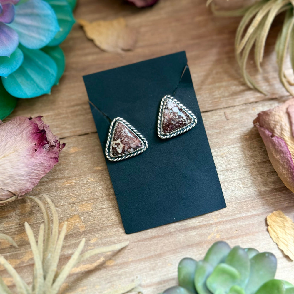 52 - Sterling Silver Wild Horse Jasper Stud Earrings by Jason Ogg Earrings Shopify Collective The Bijoux FAB Jewelry The Bijoux FAB Jewelry