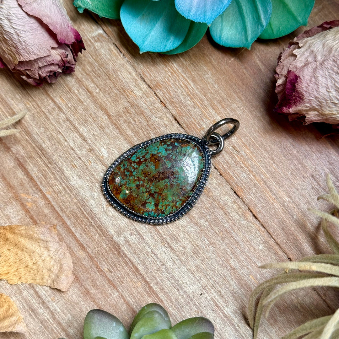 MJ Freeform Turquoise Pendant – Sterling Silver Pendant Shopify Collective The Bijoux FAB Jewelry The Bijoux FAB Jewelry