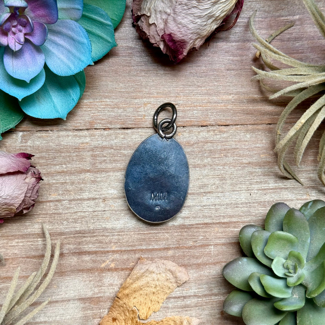 MJ Oval Turquoise Pendant – Sterling Silver pendant Shopify Collective The Bijoux FAB Jewelry The Bijoux FAB Jewelry