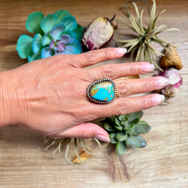 MJ Ring - Copper & Sterling Silver Blue Turquoise Adjustable Ring Shopify Collective The Bijoux FAB Jewelry The Bijoux FAB Jewelry