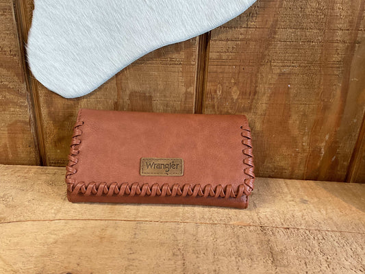 Wrangler Montana West Brown Whipstitch Wristlet Wallet MG183-W048BR wallet Montana West