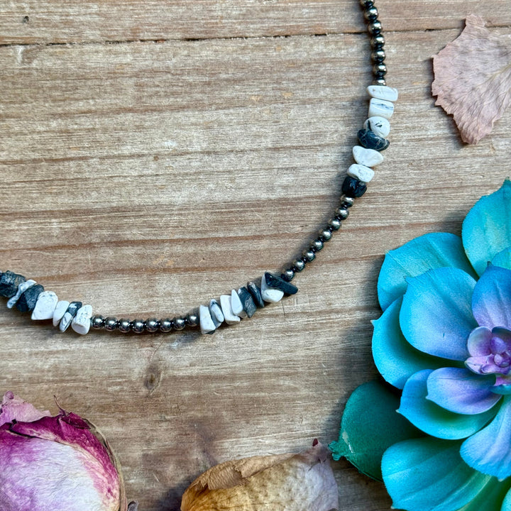 16” White Buffalo Chip Necklace – Sterling Silver Necklaces Shopify Collective The Bijoux FAB Jewelry The Bijoux FAB Jewelry