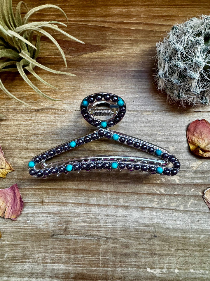 New Style - Turquoise/ faux pearl mix Hair Clips hair clip Shopify Collective The Bijoux FAB Jewelry The Bijoux FAB Jewelry