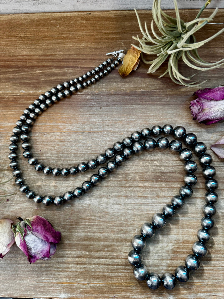 NFR Collection Necklace – Graduated Sterling Silver Pearls 6mm to 16mm – 45" Necklaces Shopify Collective The Bijoux FAB Jewelry The Bijoux FAB Jewelry