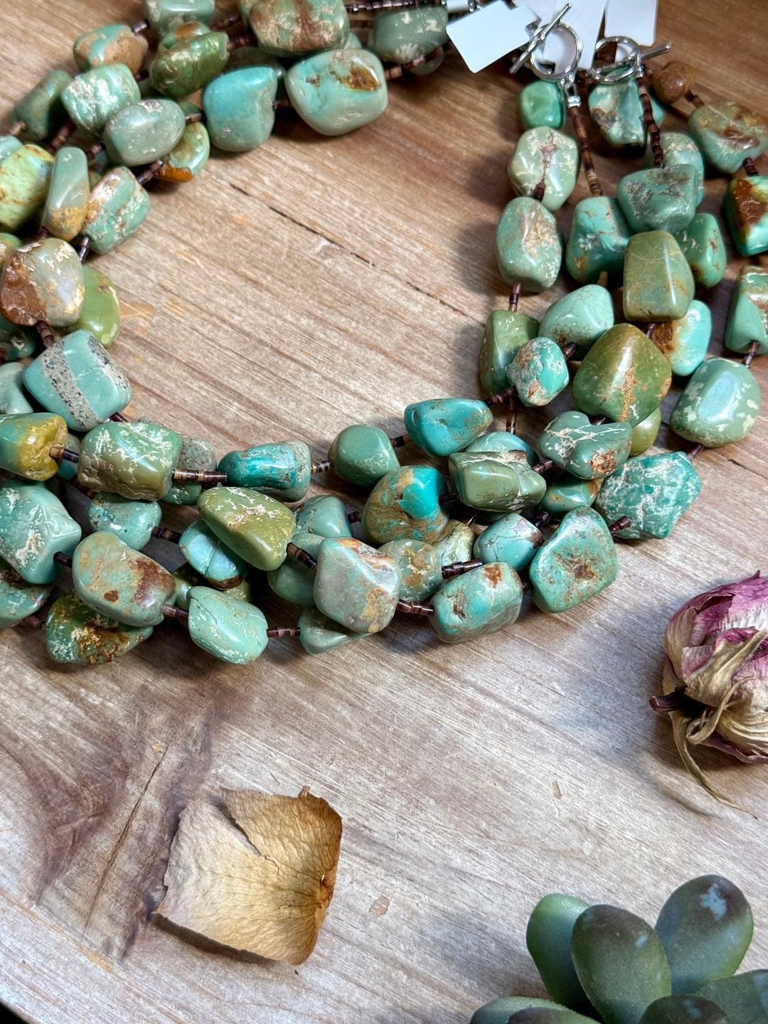 20” Brown Shell & Green Turquoise Nugget Necklace Necklaces Shopify Collective The Bijoux FAB Jewelry The Bijoux FAB Jewelry