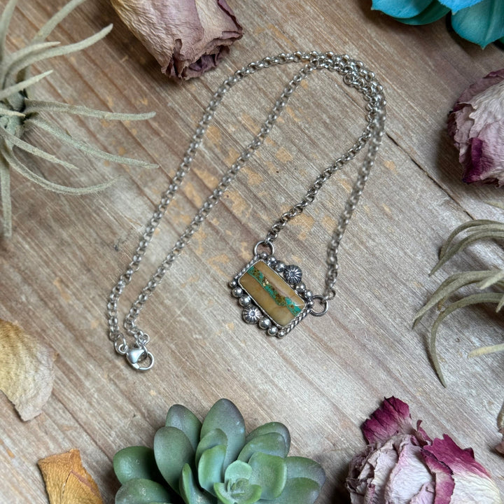 100 Ribbon Royston Turquoise Bar Necklace – Sterling Silver Necklaces Shopify Collective The Bijoux FAB Jewelry The Bijoux FAB Jewelry