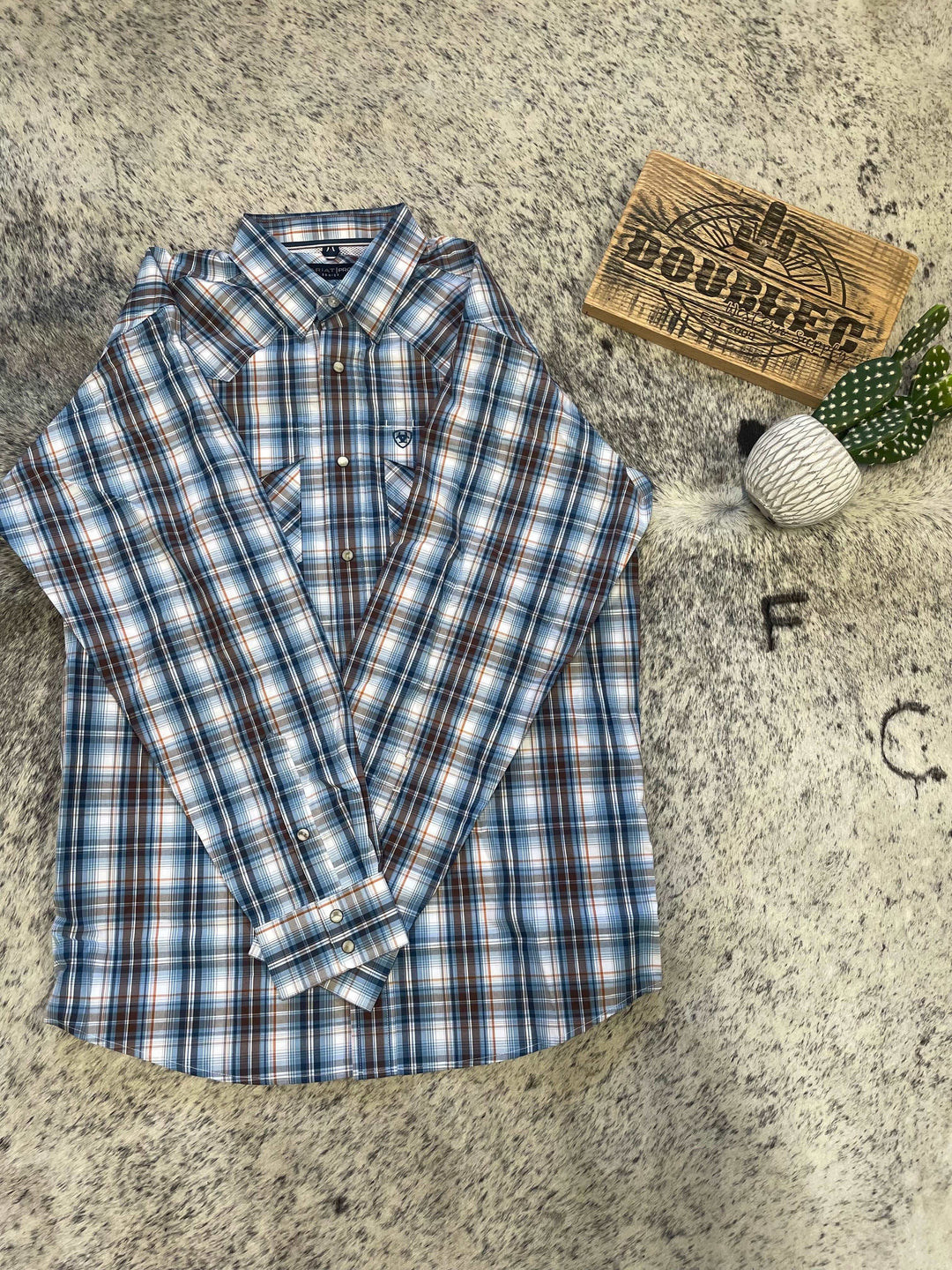 ARIAT PRO REX SNAP BROWN PLAID - MENS SHIRT Shirts & Tops ariat ariatmens Men's Ariat