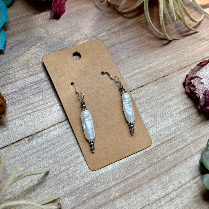 Mother of Pearl & Sterling Silver Dangle Earrings Earrings Shopify Collective The Bijoux FAB Jewelry The Bijoux FAB Jewelry