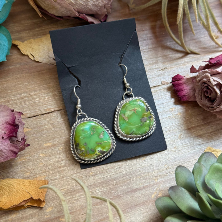 Sterling Silver Sonoran Turquoise Dangle Earrings – Handmade by Artist Jason Ogg Earrings Shopify Collective The Bijoux FAB Jewelry The Bijoux FAB Jewelry