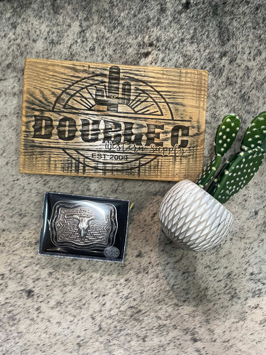Crumrine Vintage Steer Skull Buckle Belt Buckle M&F
