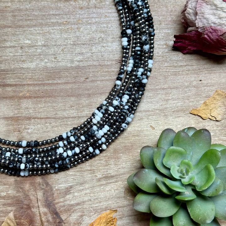 Faceted Zebra Jasper Necklace – 19" + Extender – 3mm Necklaces Shopify Collective The Bijoux FAB Jewelry The Bijoux FAB Jewelry
