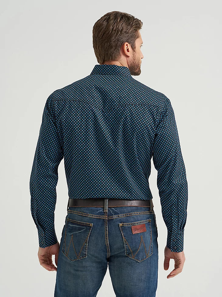 Men's Wrangler® Retro® Premium Long Sleeve Western Snap Printed Shirt 112369616 Shirt ariat Men's Wrangler Wrangler