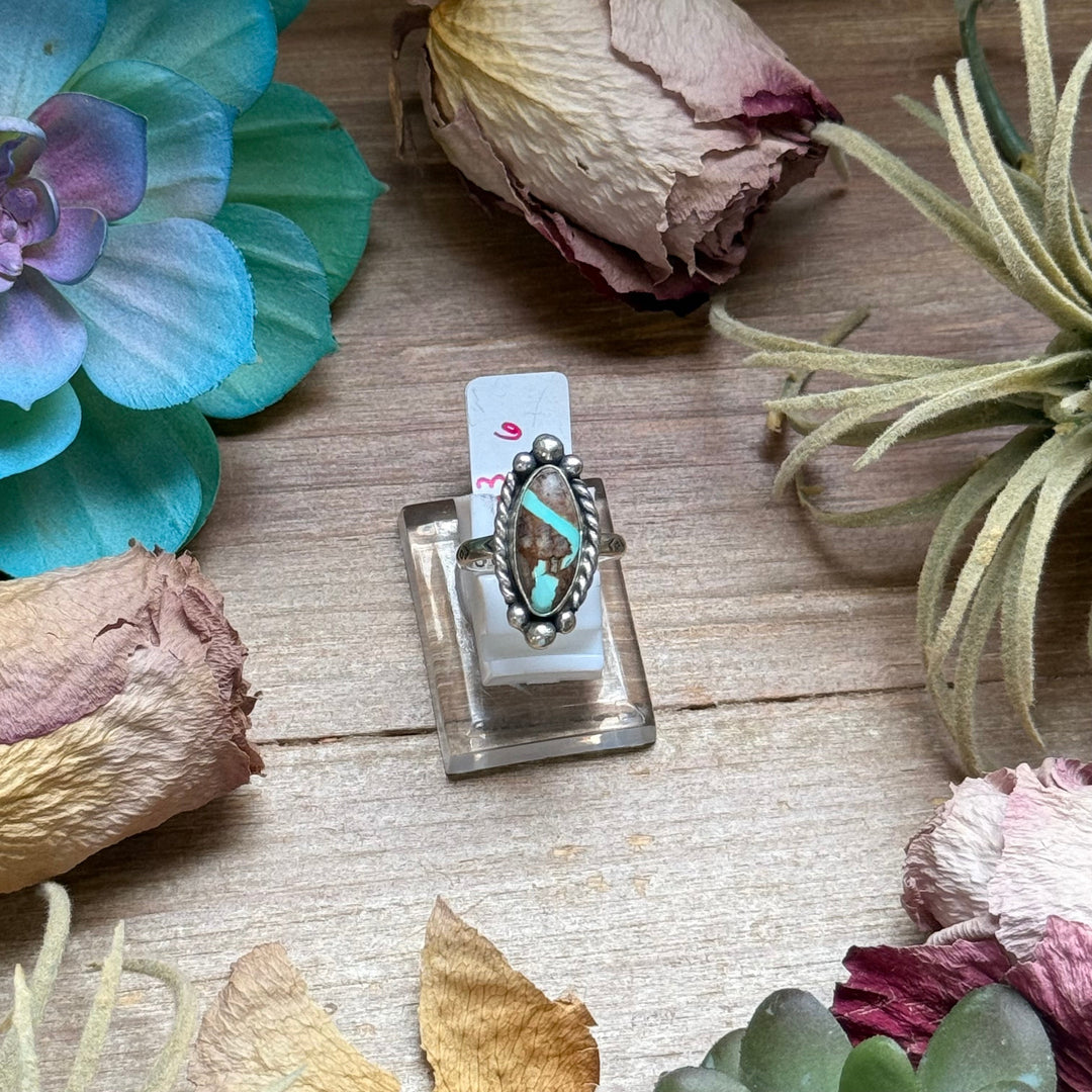 133 - Sterling Silver Ribbon Royston Turquoise Medicine Man Eye Stamped Stacking Ring by Jason Ogg Ring Shopify Collective The Bijoux FAB Jewelry The Bijoux FAB Jewelry