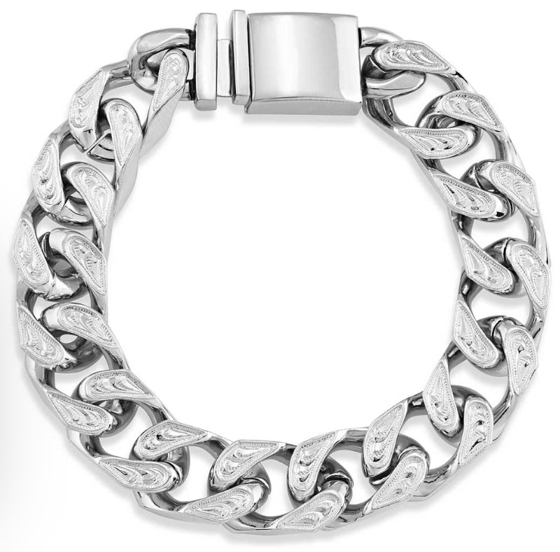 Classic Western Small Cuban Link Bracelet Montana Silversmiths