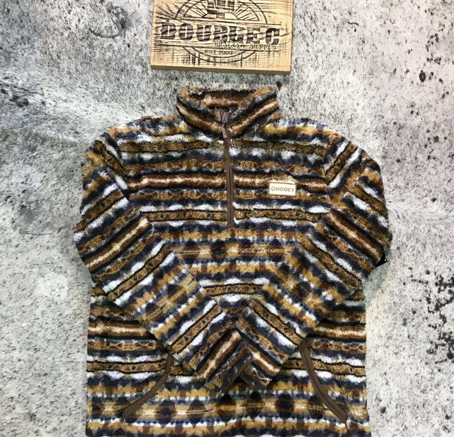 Hooey Bozeman Fleece Pullover Mens Tan Fleece With Multi Color Aztec HFP025TNAZ Pullover Hooey