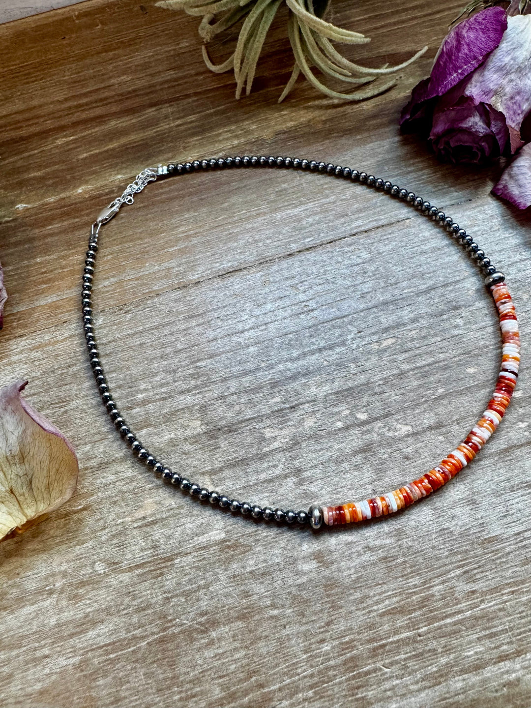 Spiny Oyster Heishi & Sterling Silver Pearl Choker Necklaces Shopify Collective The Bijoux FAB Jewelry The Bijoux FAB Jewelry